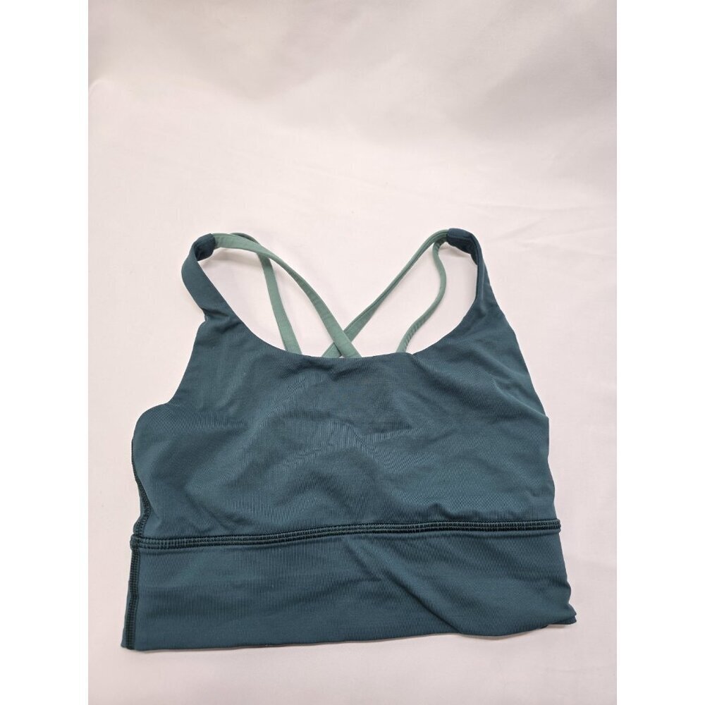 Lululemon Energy Bra *Long LineGreen Jasper / Frosted Pine Size 2- No Padding